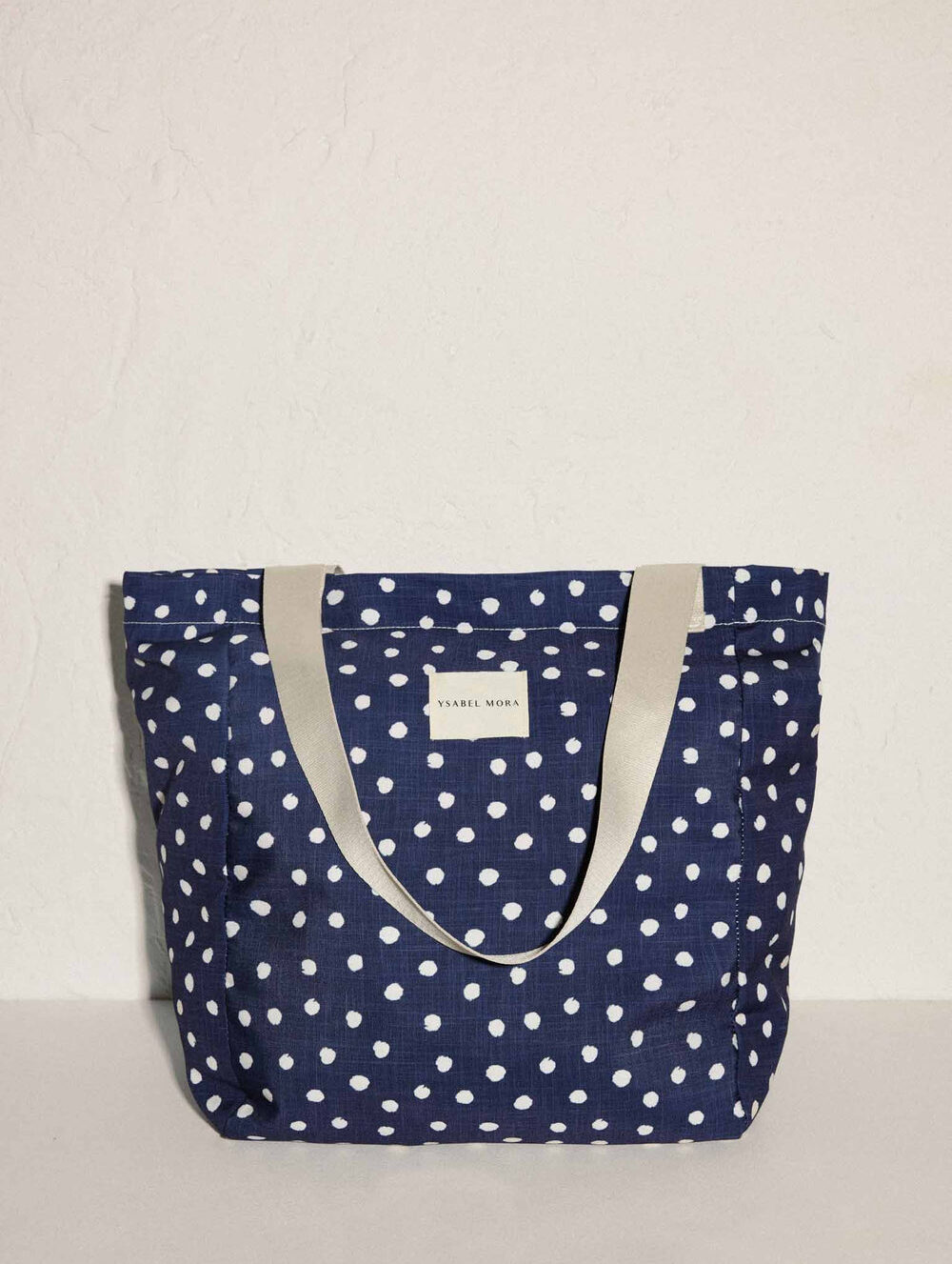 Bolso De Playa Lunares Con Bolsillo Interior Marino. Ysabel Mora.