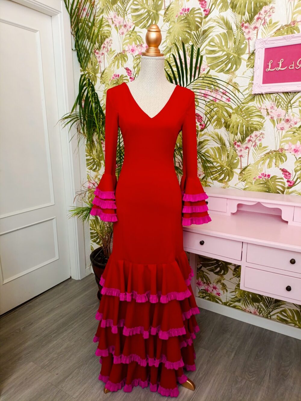 Vestido Carruchas Rojo Y Buganvilla T1 - Imagen 2