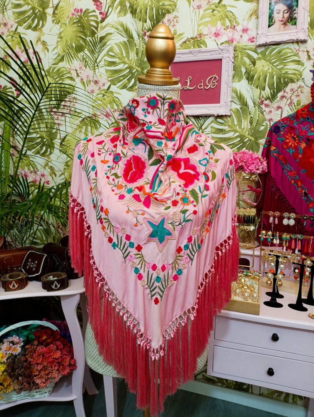 Mantón Valme Rosa