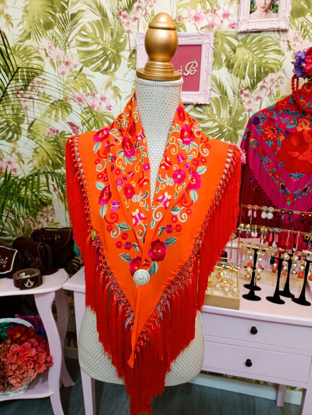Mantón Estrella Naranja