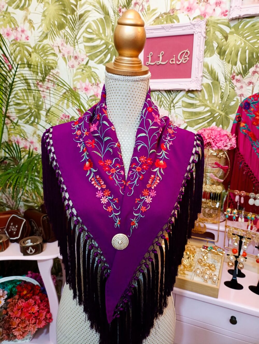 Mantón Asunción Morado