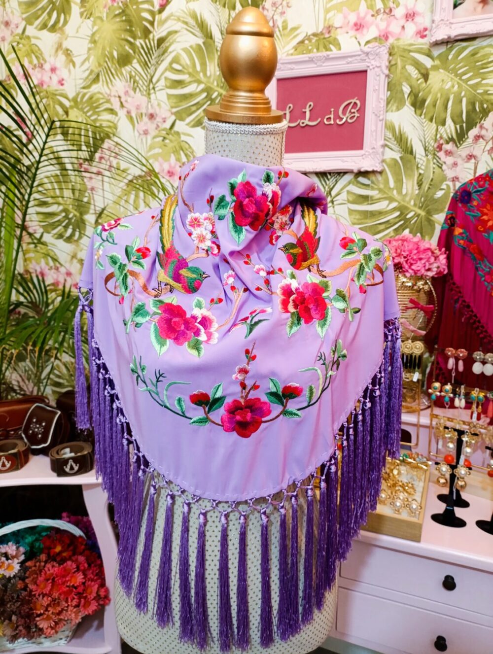 Mantón Concepción Lila
