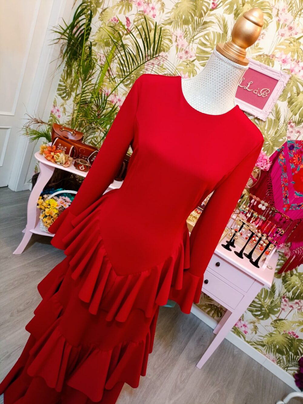 Vestido Pico Al Talle Rojo T2 - Imagen 3