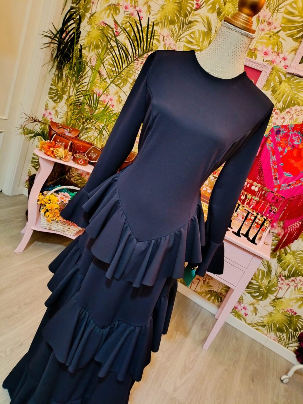 Vestido Pico Al Talle Marino T3 - Imagen 3