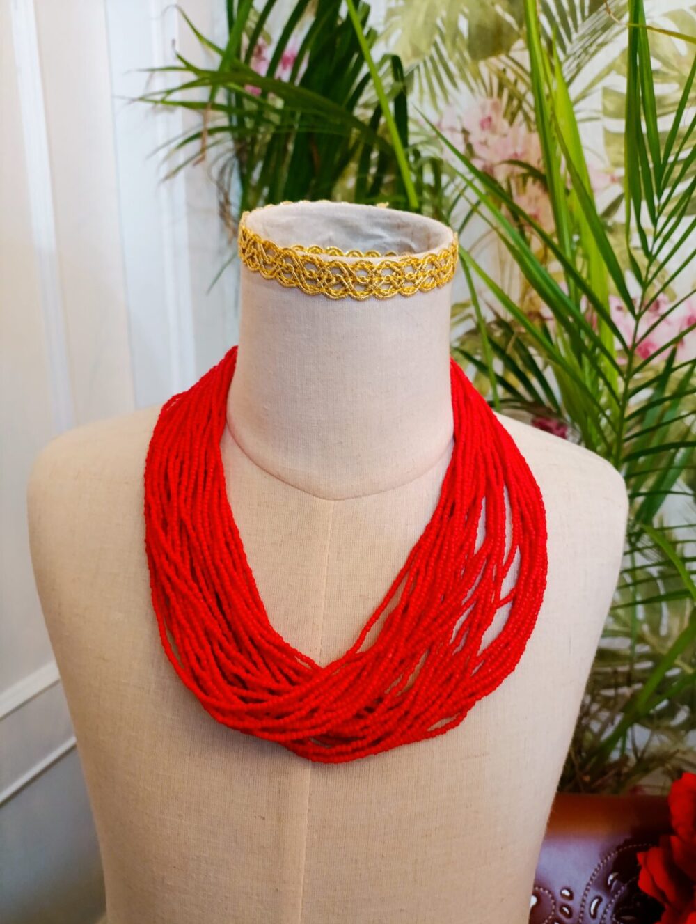 Collar Vueltas Rojo