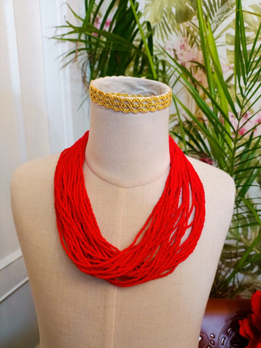 Collar Vueltas Rojo