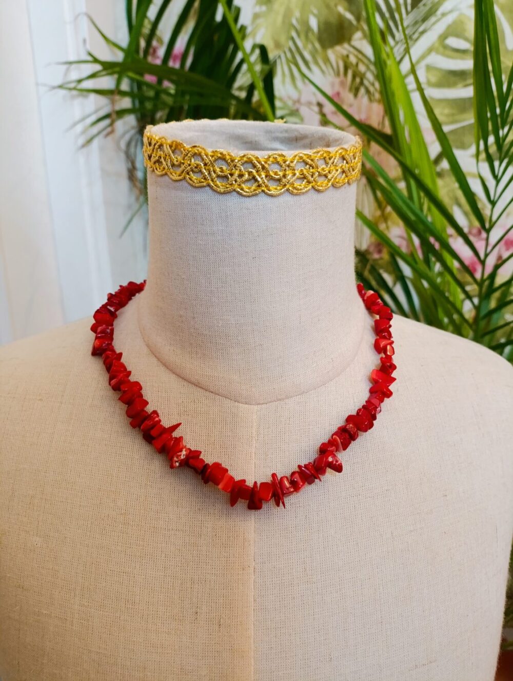 Collar Piedras Rojo