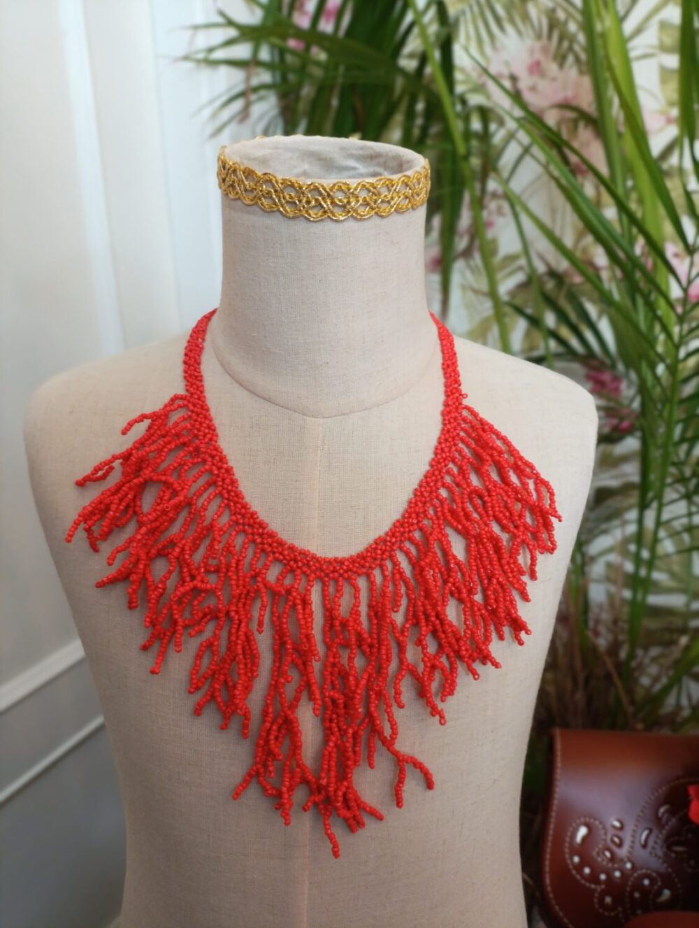 Collar Cuentas New Coral