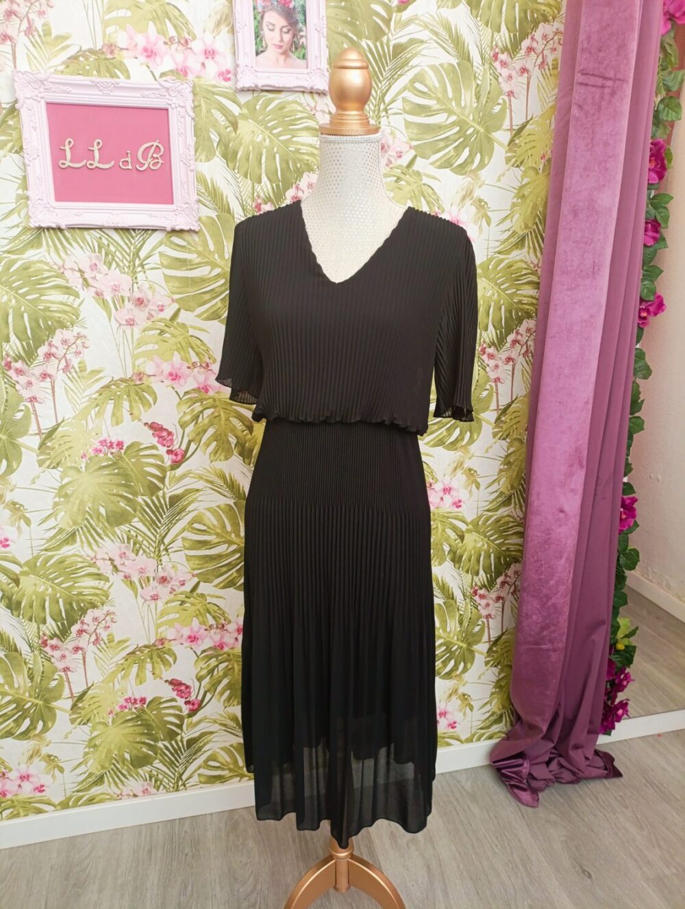 Vestido Tablas Negro