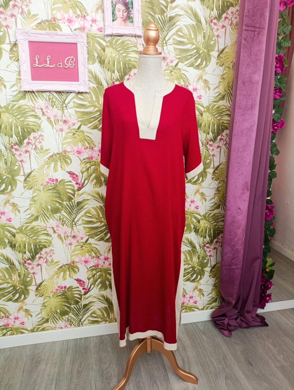 Vestido Lino Rojo