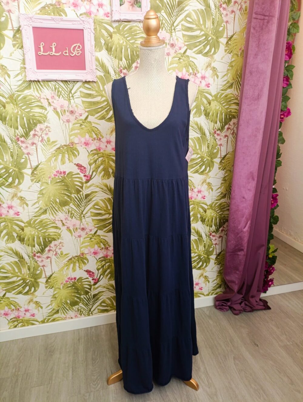 Maxi Vestido Cortes Marino