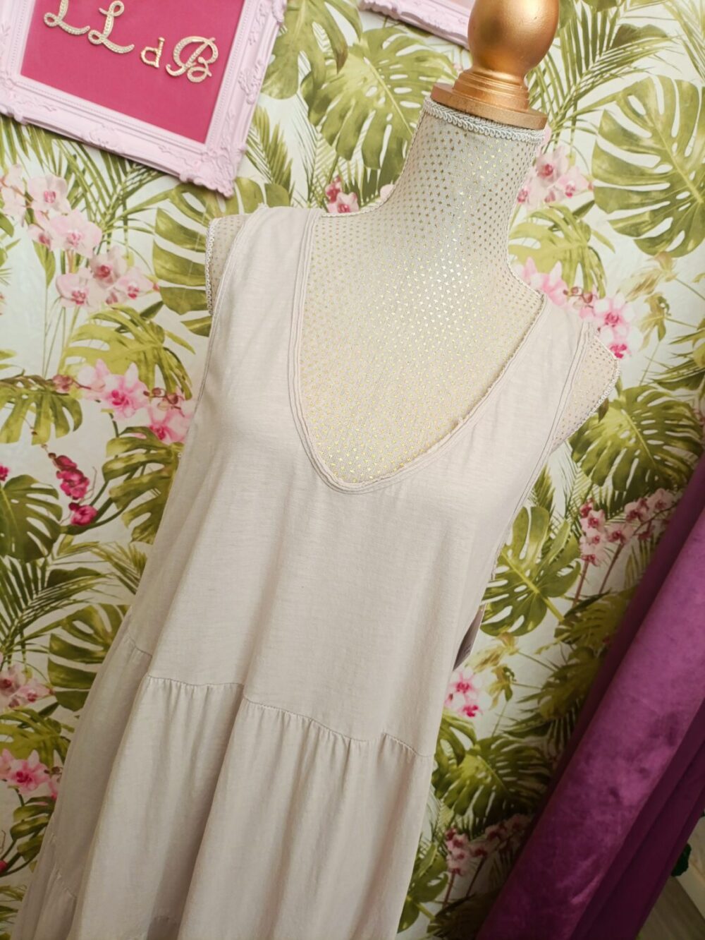 Maxi Vestido Cortes Piedra - Imagen 2