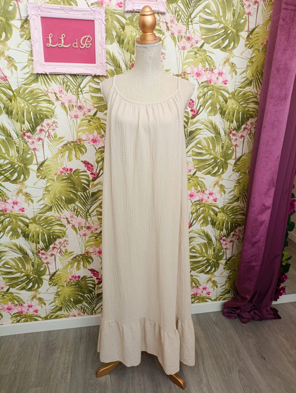 Vestido Algodón Beige
