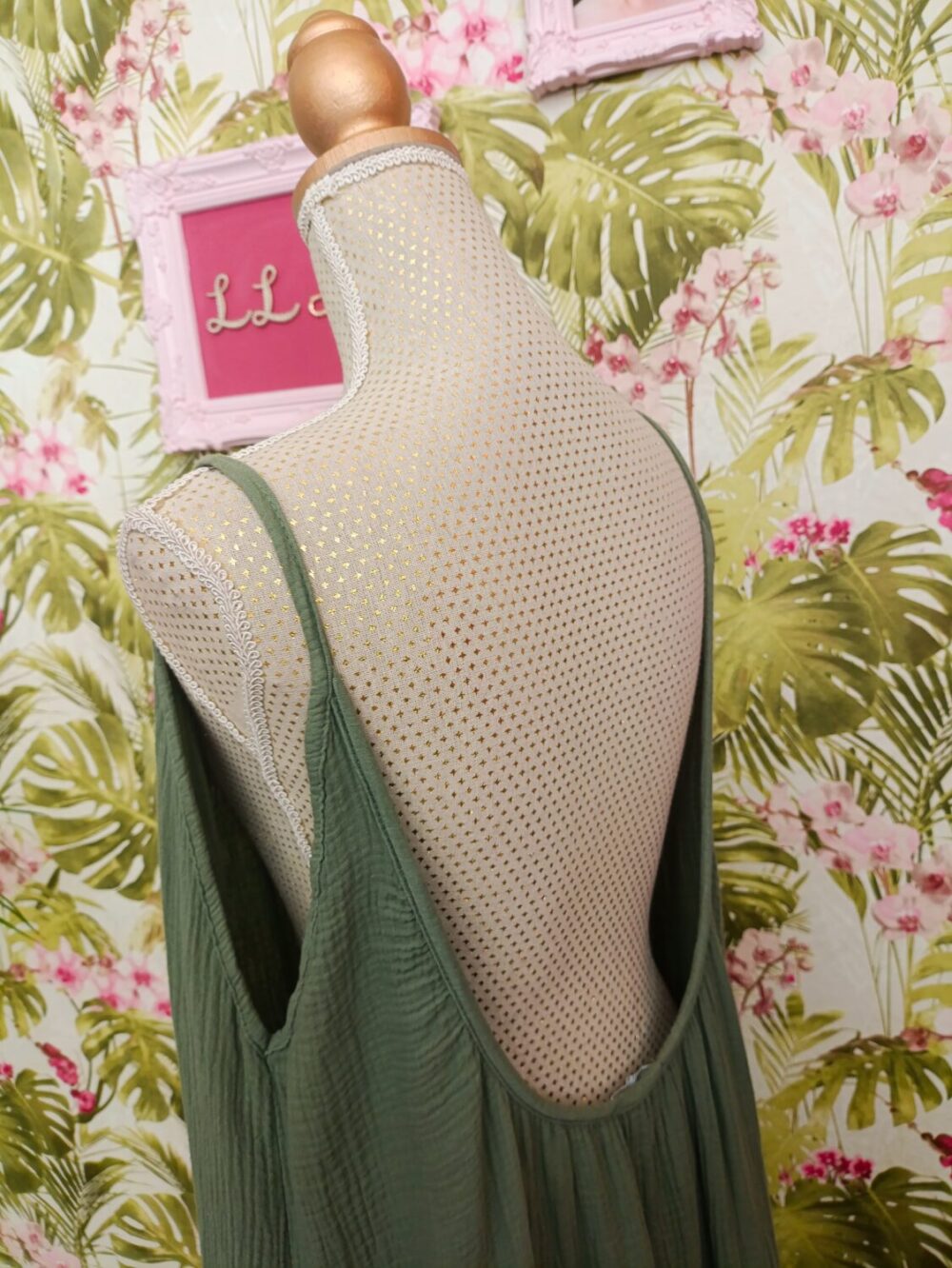 Vestido Algodón Kaki - Imagen 3