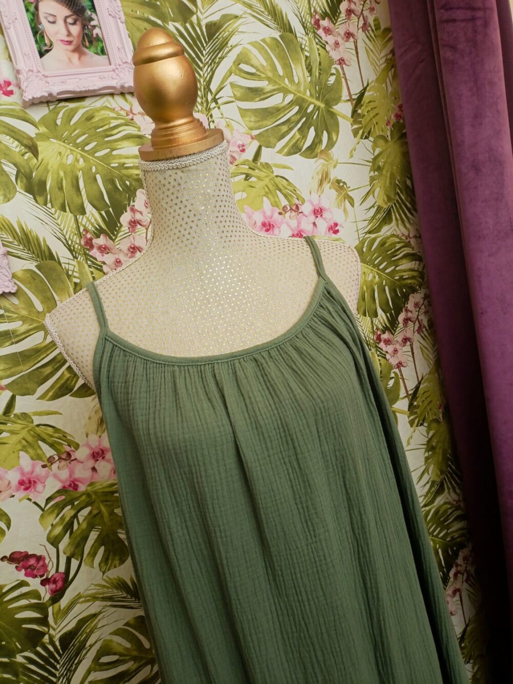 Vestido Algodón Kaki - Imagen 2