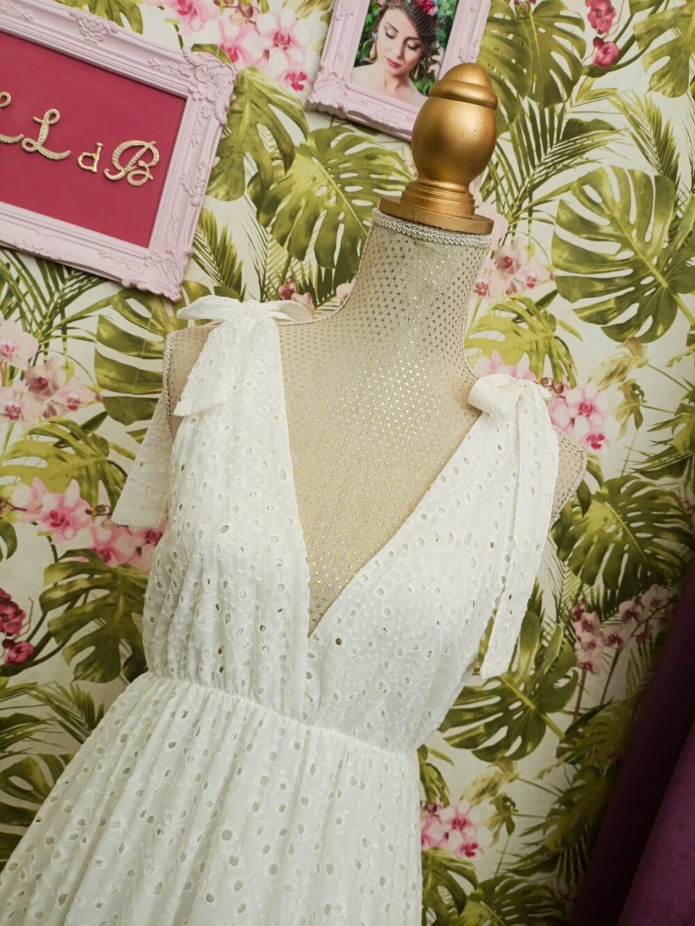 Vestido Perforado Blanco - Imagen 2