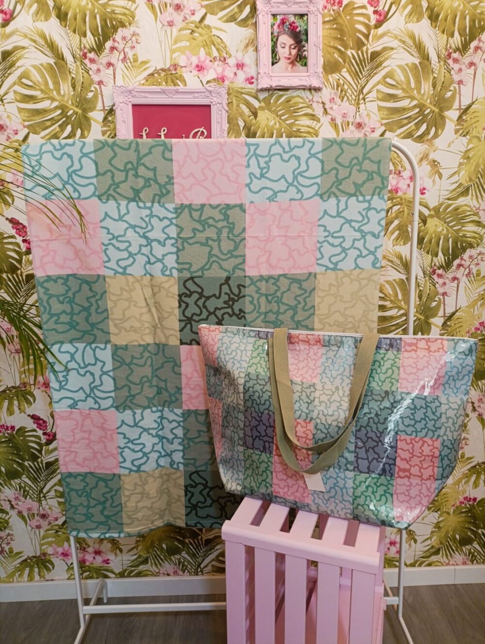 Conjunto Bear Kaki Y Rosa