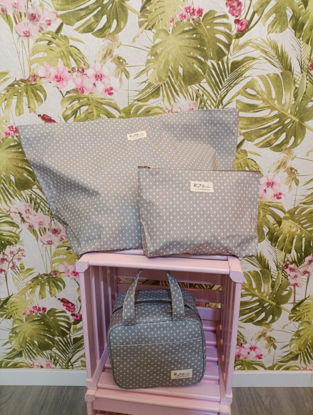 Conjunto Lunares Gris