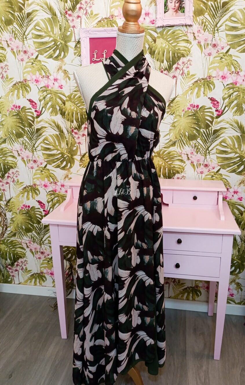 Vestido Bicolor Capa