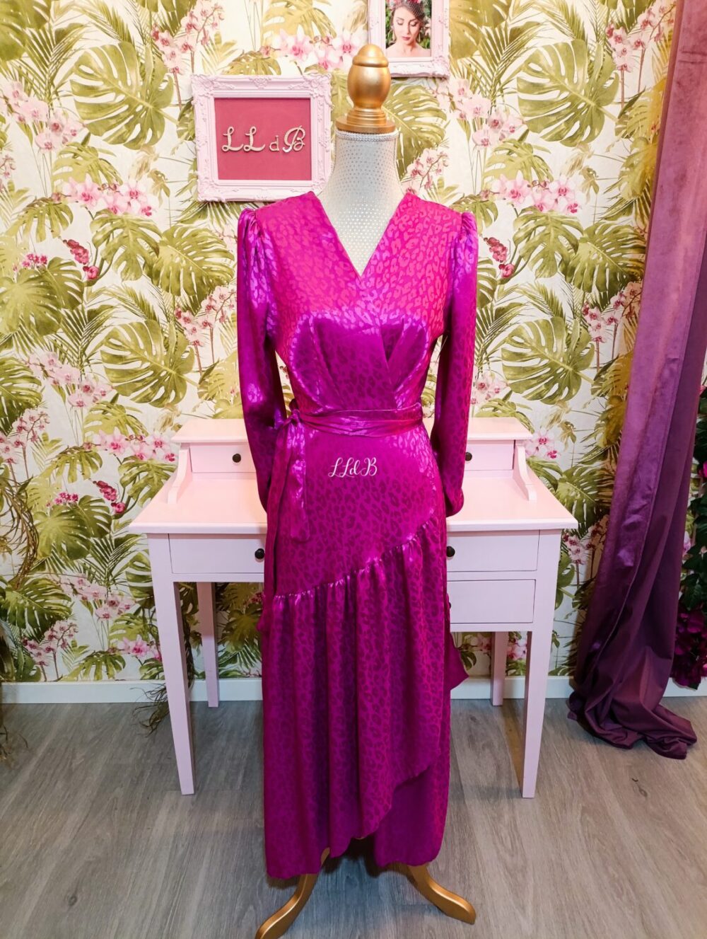 Vestido Satén Buganvilla