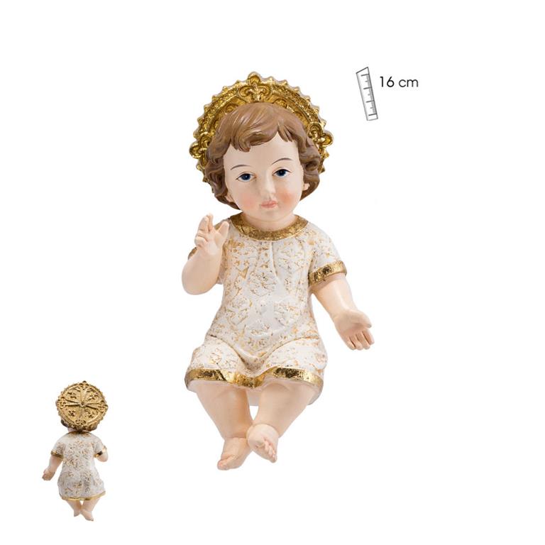 18/069 NIÑO JESUS VESTIDO CORONA 16cm