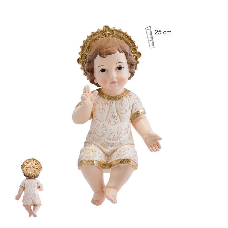 18/070 NIÑO JESUS VESTIDO CORONA 25cm