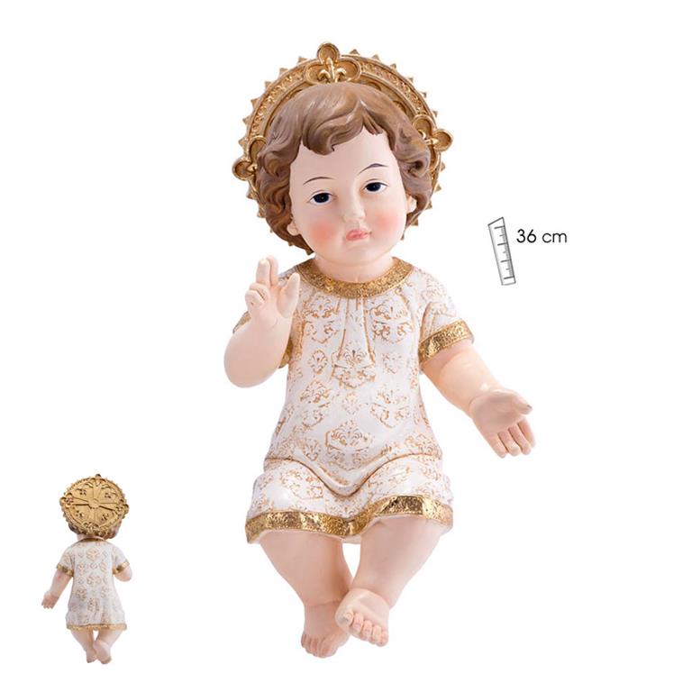 18/071 NIÑO JESUS VESTIDO CORONA 36cm