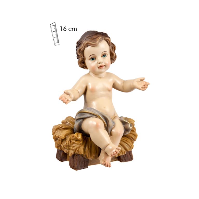 18/075 NIÑO JESUS SENTADO EN CUNA 16cm