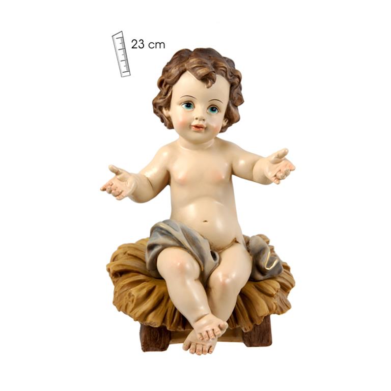 18/076 NIÑO JESUS SENTADO EN CUNA 23cm