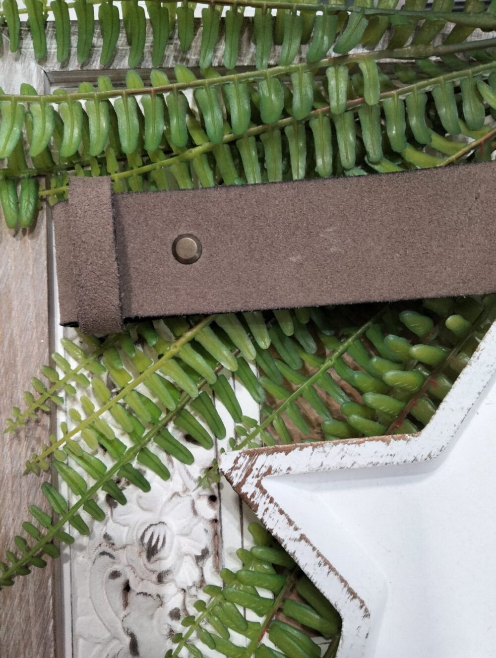 Cinturón Serraje con tornillo sin hebilla Topo