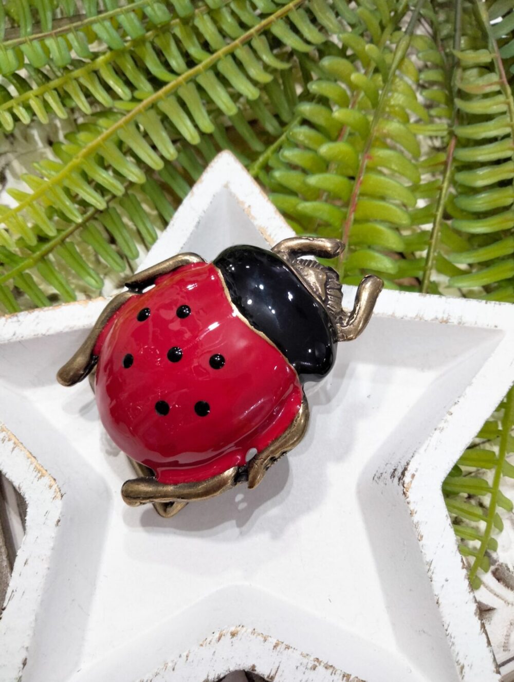 Hebilla Cinturón Metálica Esmaltada Mariquita