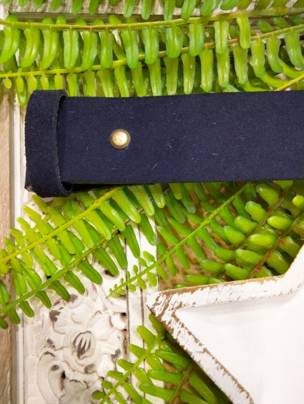 Cinturón Serraje con tornillo sin hebilla Azul