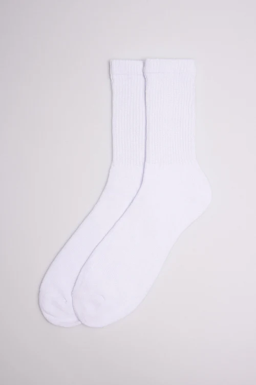 Calcetines Deportivos Con Puño Confort Blanco