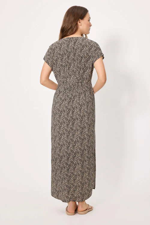 Alternative view of 86232 Vestido largo manga corta estampado