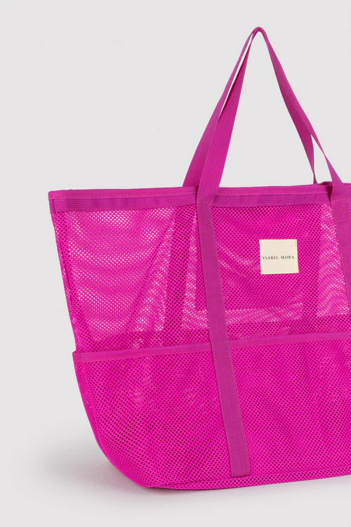 Alternative view of 86292 Bolso de playa calado rosa