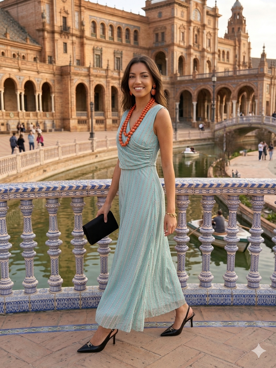 Vestido Elegancia Verde Agua