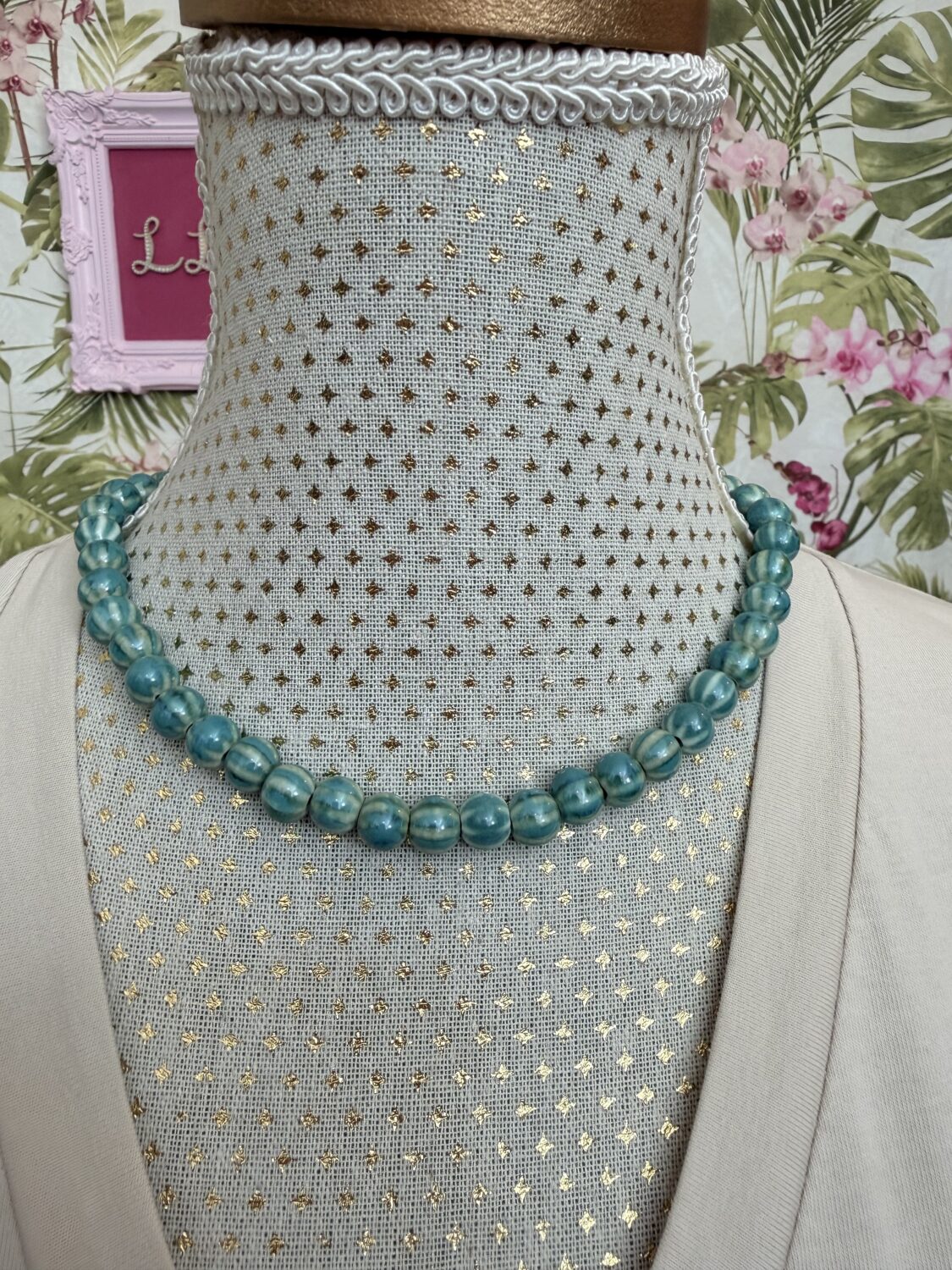Collar Cuentas Summer Verde Turquesa - Imagen 2