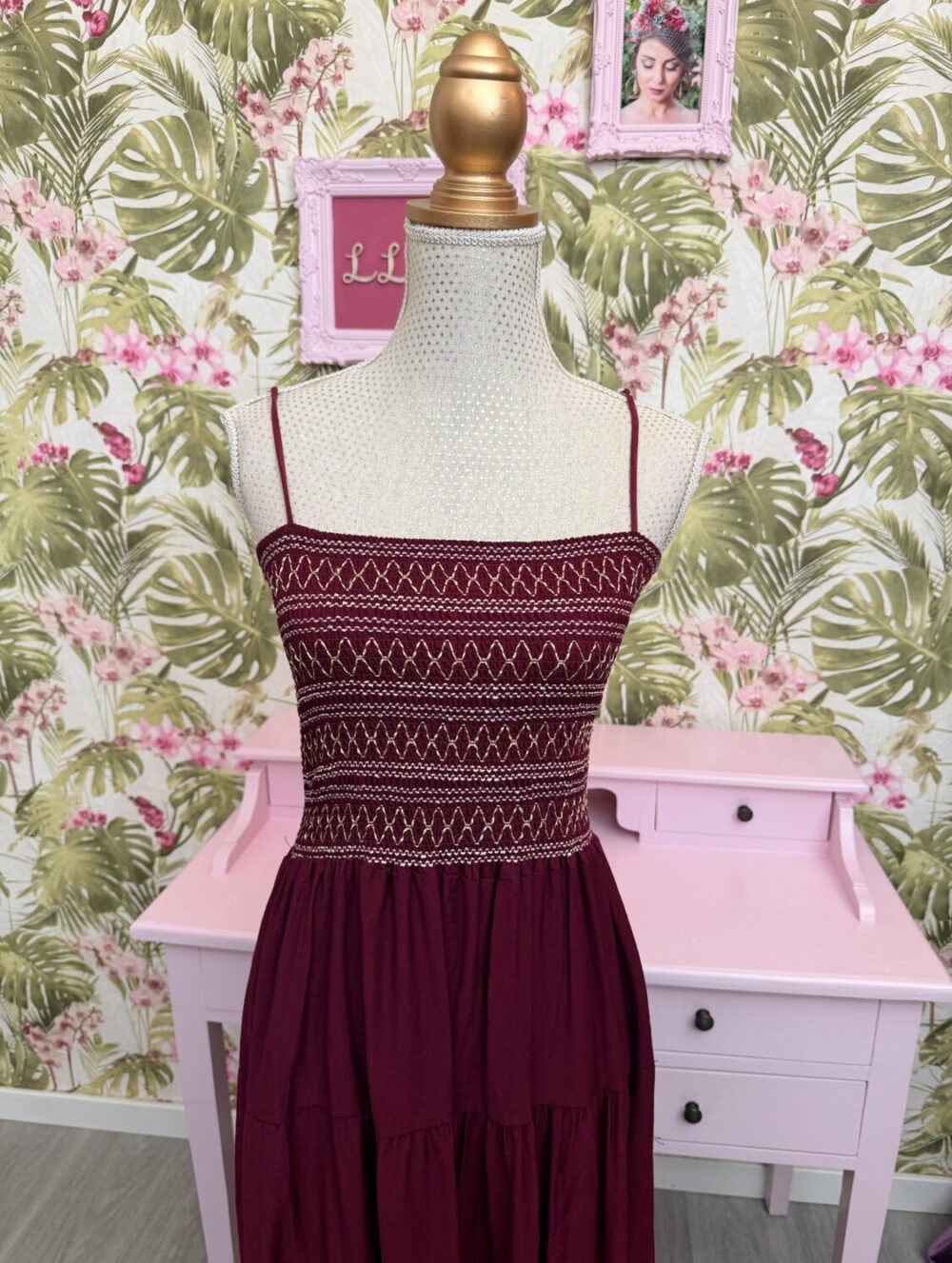Alternative view of 50577 Vestido Burdeos