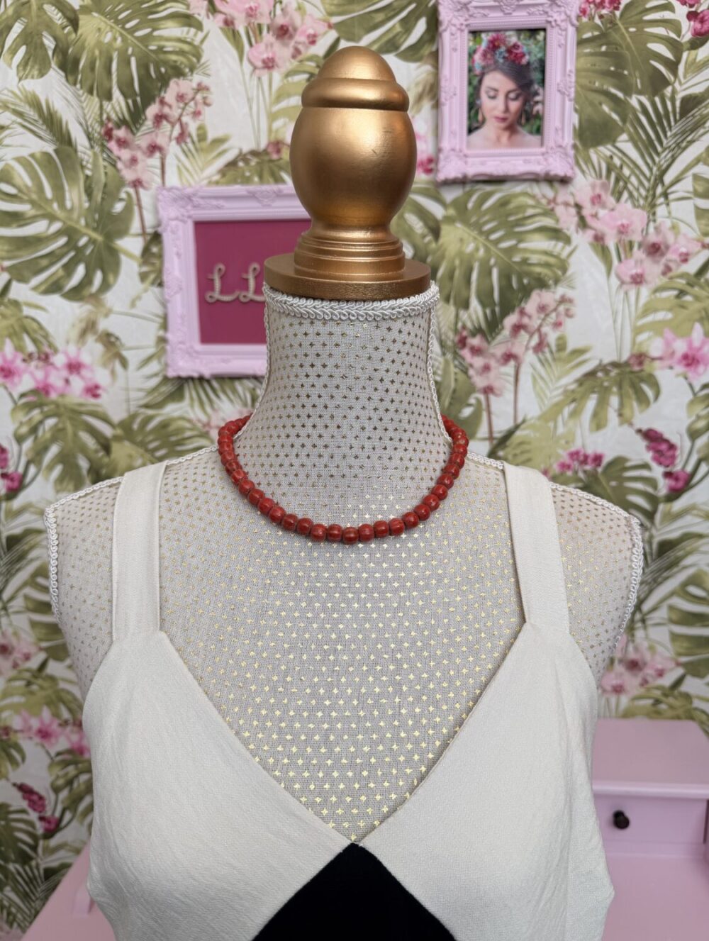 Collar Cuentas Summer Rojo