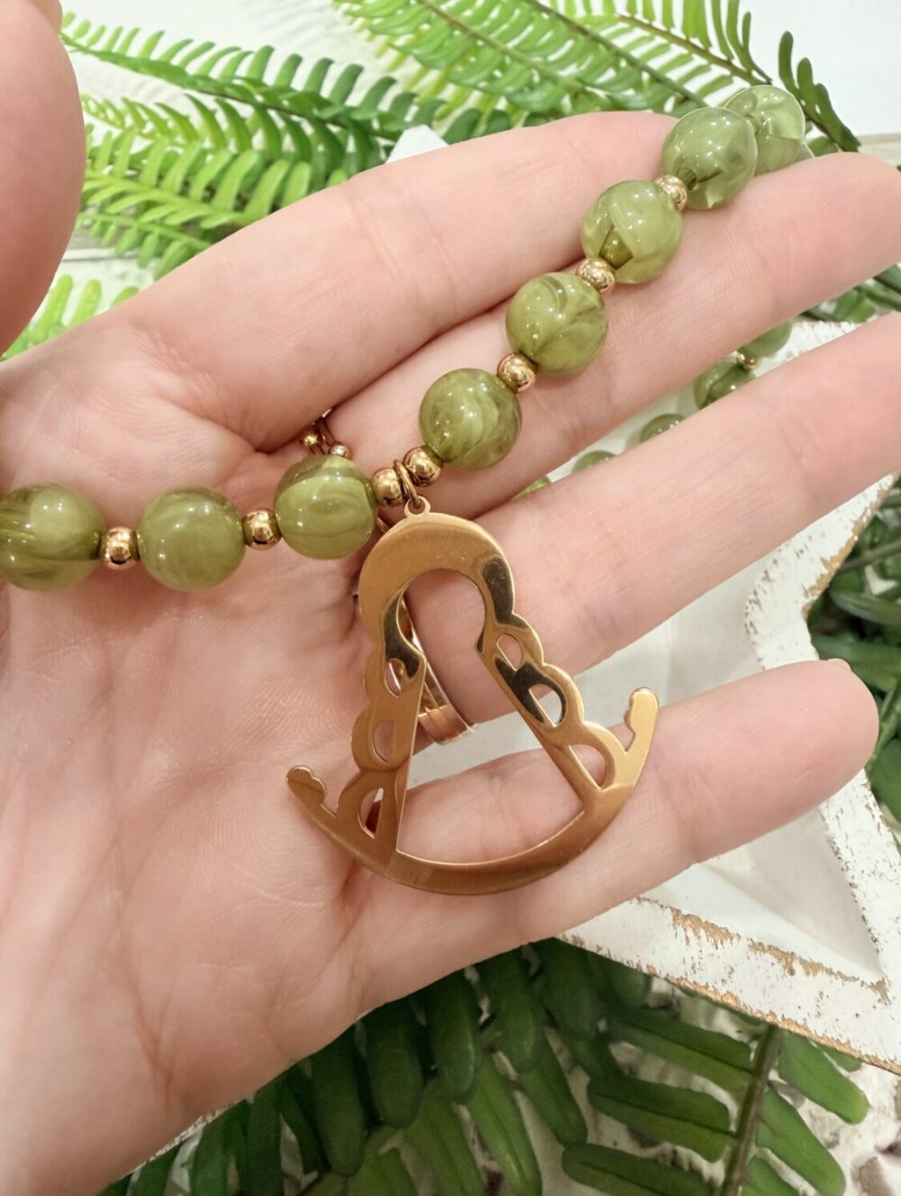 Alternative view of Collar Acero Virgen Del Rocío Kaki