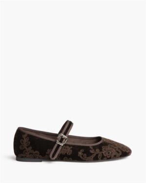 M6580 Mary Jean Terciopelo Brocado Café