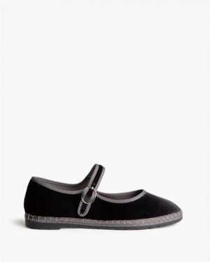 M6590 Zapatos Planos de Terciopelo Gris