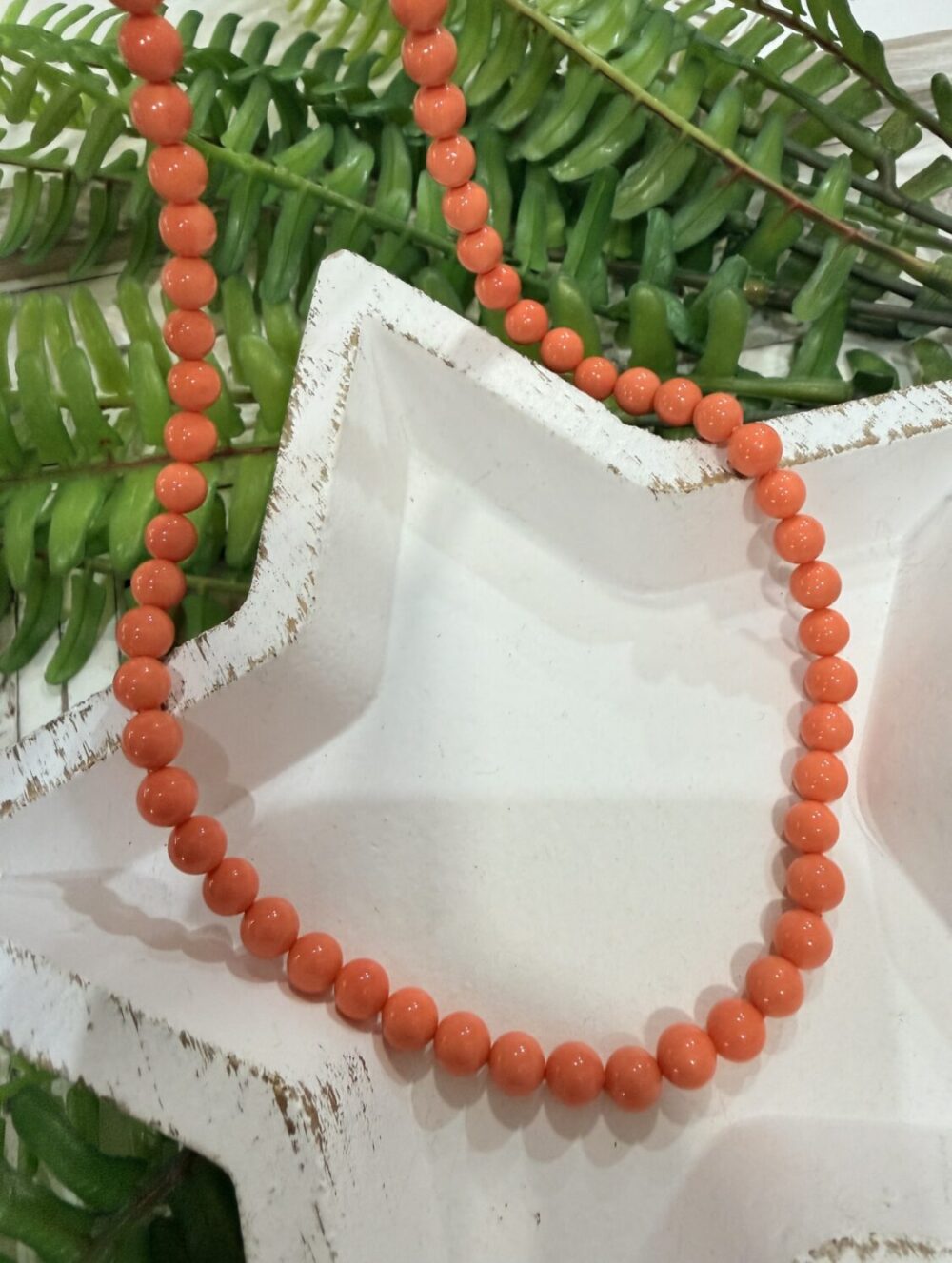 Collar Cuentas Coral Grande