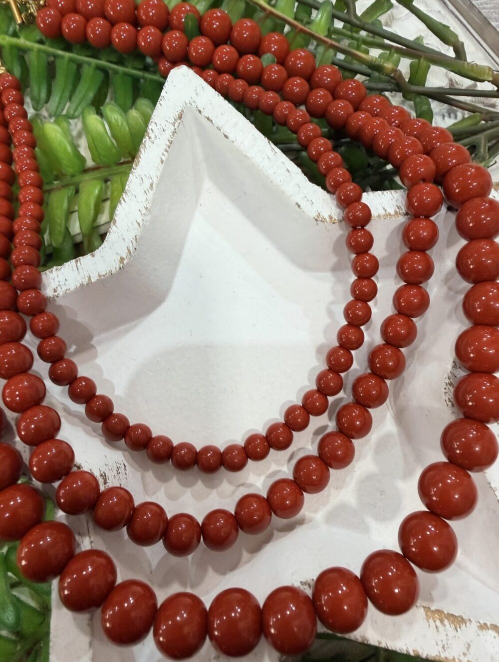 Triple Collar Cuentas Coral