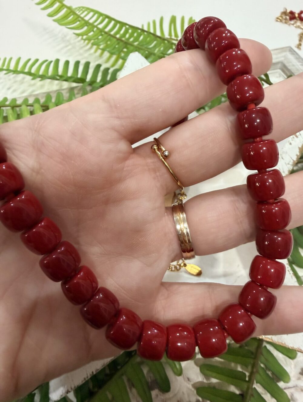 Collar Piedras Rojo
