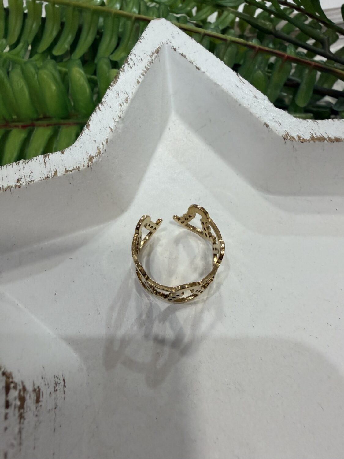 Anillo Siluetas Virgen del Rocío Dorado - Imagen 3
